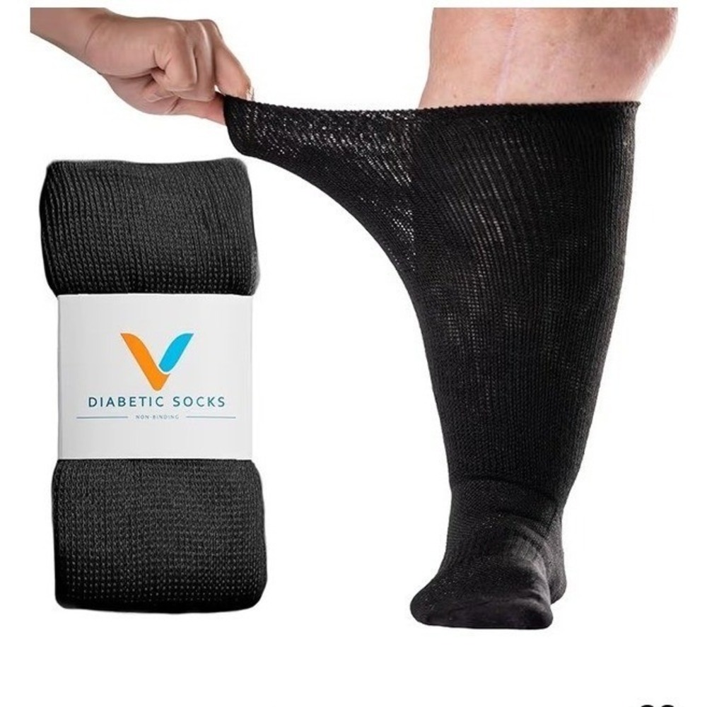 Viasox Diabetic Non Binding Socks Black‎ X Large
